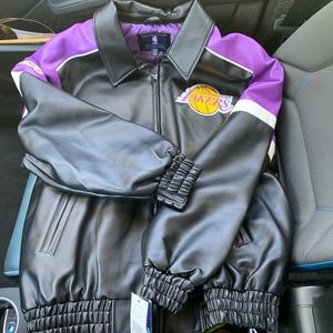 (NEW W/TAGS) Lakers Leather Jacket